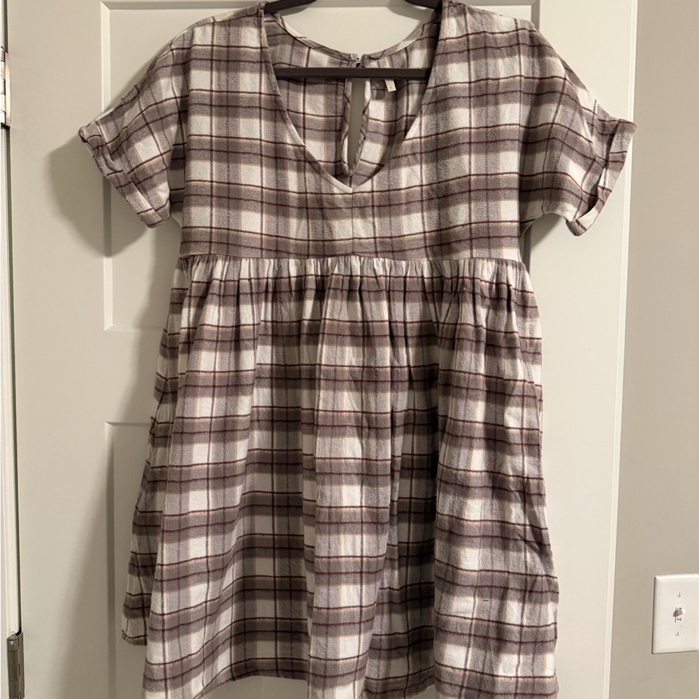 Rylee + Cru Plaid Babydoll Dress – Size Small